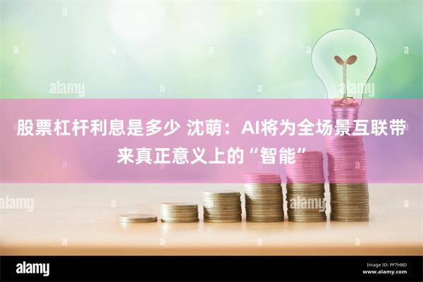 股票杠杆利息是多少 沈萌：AI将为全场景互联带来真正意义上的“智能”